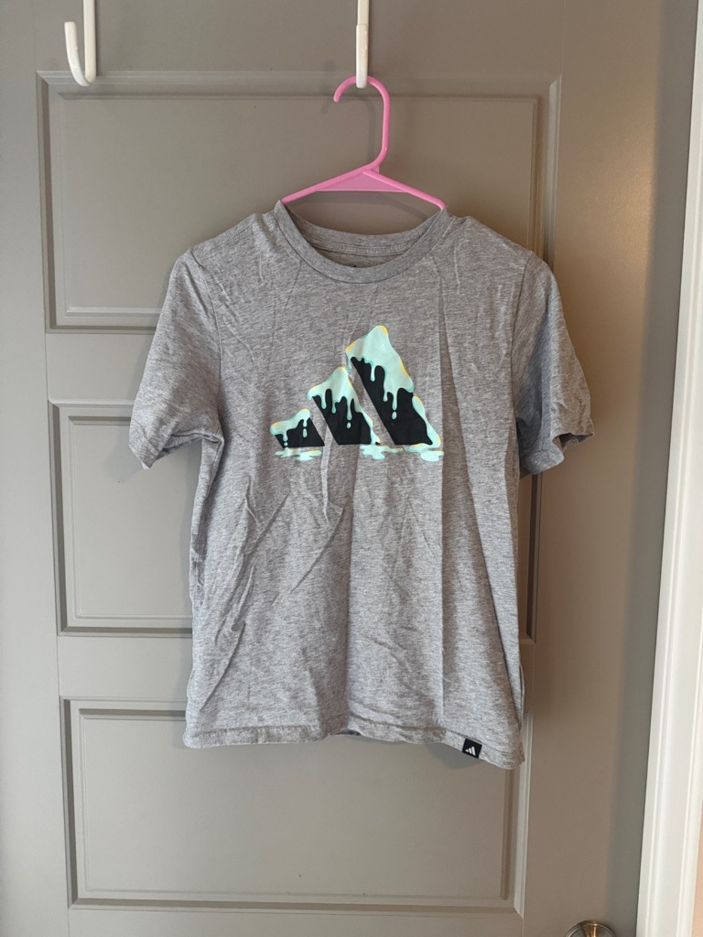 adidas Grey Tee with Drip Logo Accent